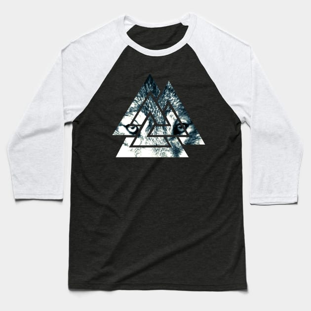 Valknut wolf Odins Valhalla Wotan Nordic Baseball T-Shirt by Michangi